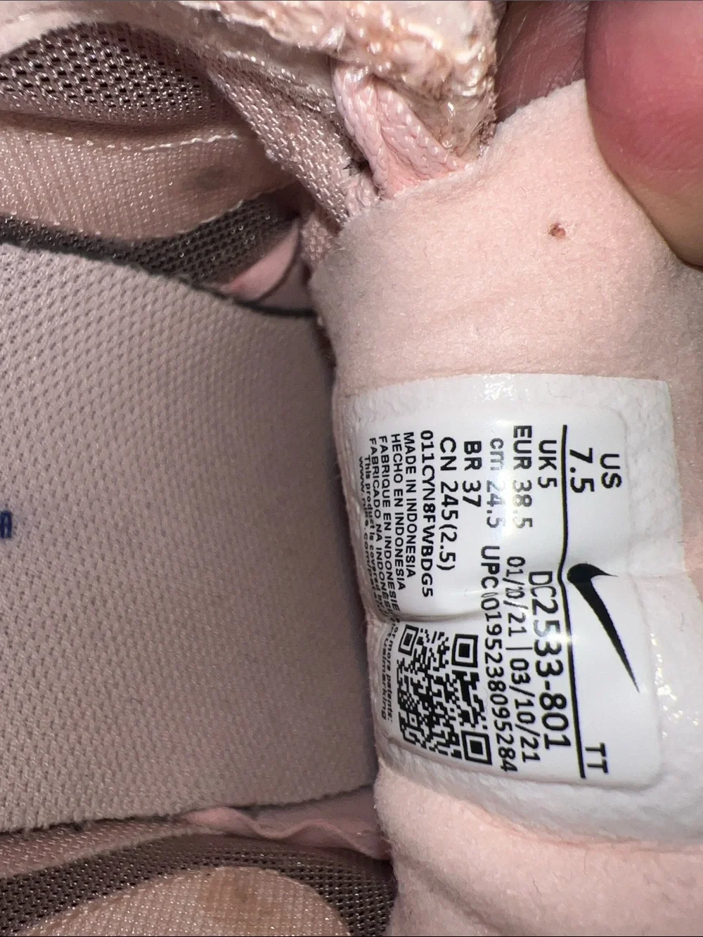 Nike Pink & Cream Low-Top Casual Sneakers